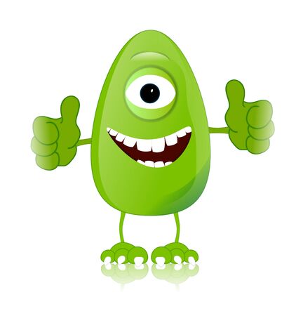 green monster character expressions funnyの写真素材