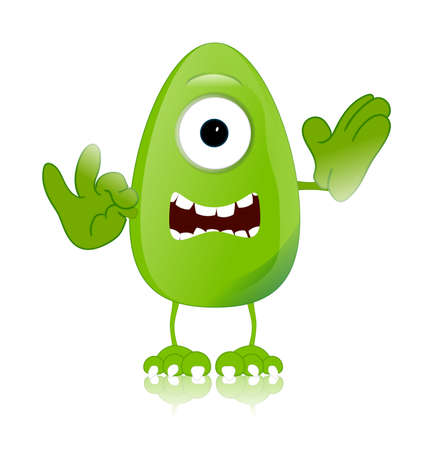 green monster character expressions funnyの写真素材
