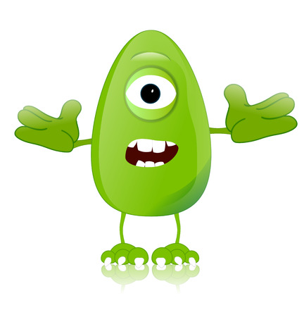 green monster character expressions funnyの写真素材