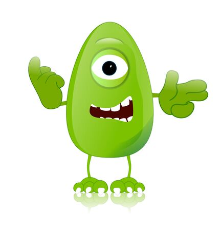 green monster character expressions funnyの写真素材