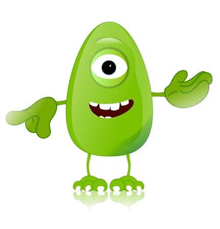 green monster character expressions funnyの写真素材