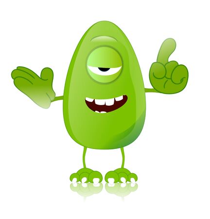 green monster character expressions funnyの写真素材
