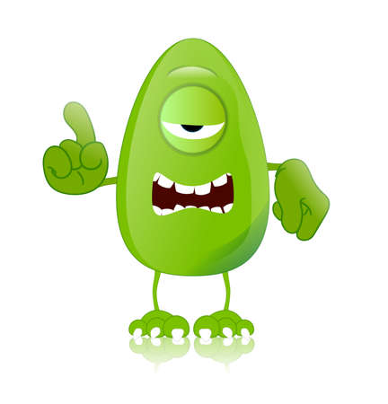 green monster character expressions funnyの写真素材