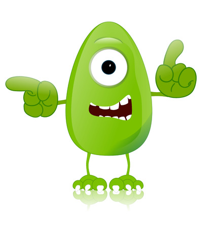 green monster character expressions funnyの写真素材