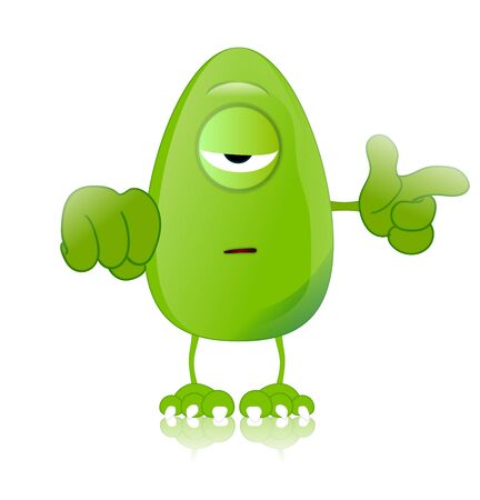 green monster character expressions funnyの写真素材