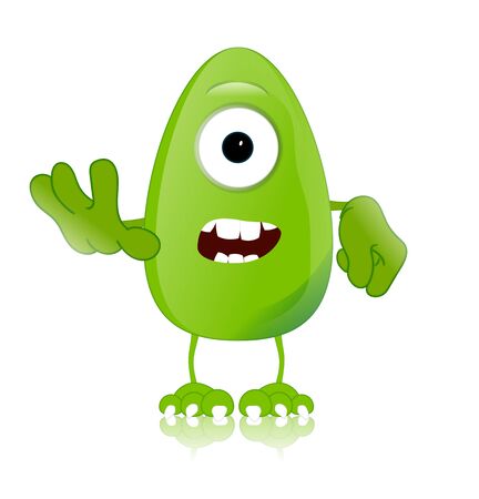 green monster character expressions funnyの写真素材