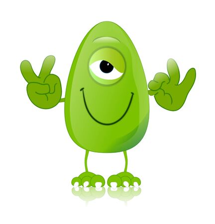 green monster character expressions funnyの写真素材