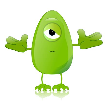 green monster character expressions funnyの写真素材