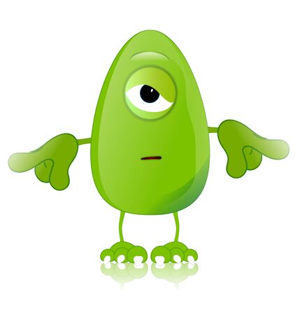 green monster character expressions funnyの写真素材