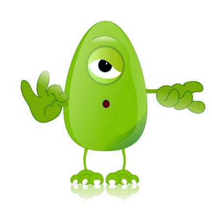 green monster character expressions funnyの写真素材