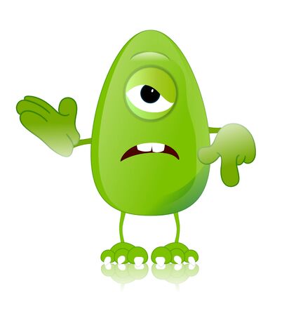 green monster character expressions funnyの写真素材