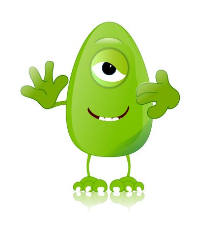 green monster character expressions funnyの写真素材