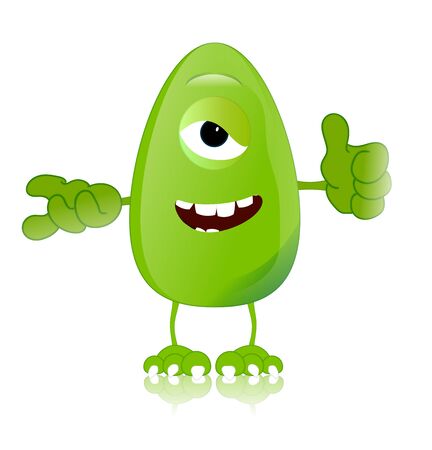 green monster character expressions funnyの写真素材