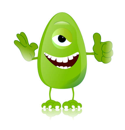 green monster character expressions funnyの写真素材