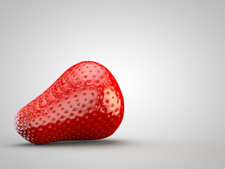 Strawberry fruit fresh healthy white 3D renderingの写真素材