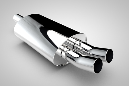 Exhaust Pipe car auto tuning pipe parts chrome steelの写真素材