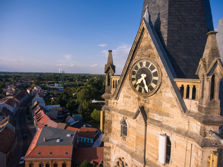 Old church Lucka medieval town Germany Thuringia panoramaの写真素材