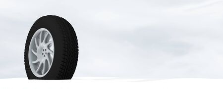 Snow Ice Tire concept 3d rendering illustration wheelの写真素材