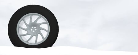 Snow Ice Tire concept 3d rendering illustration wheelの写真素材