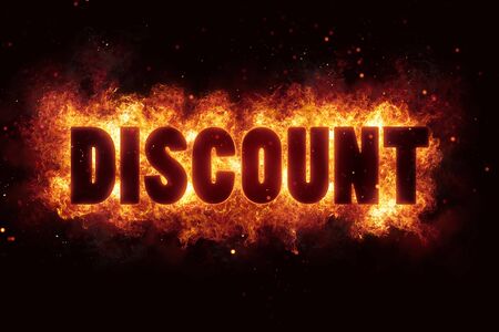 discount fire flames burn burning text explosion explode