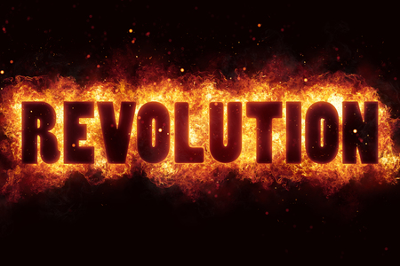revolution fire text flame flames burn burning hot explosionの写真素材