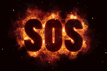 sos help fire text sos flames flame burn burning explodeの写真素材