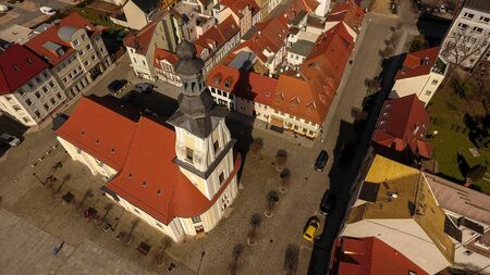Meueslwitz market old town aerial viewの写真素材