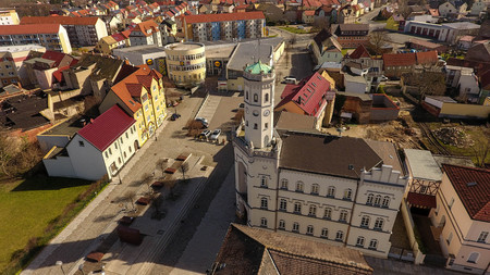 Meueslwitz market old town aerial viewの写真素材