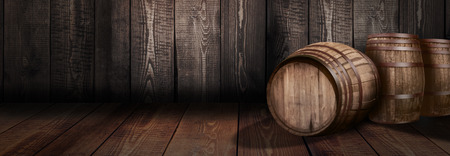 background of barrel whiskey winery beerの写真素材