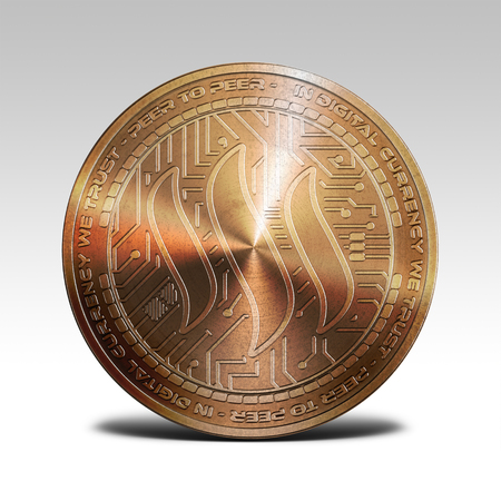 copper steem coin isolated on white background 3d illustrationの写真素材