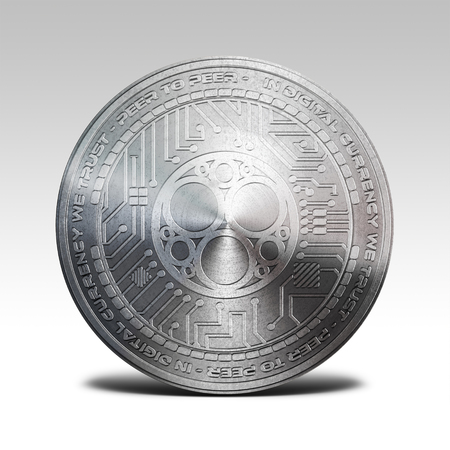 silver sonm coin isolated on white background 3d renderingの写真素材