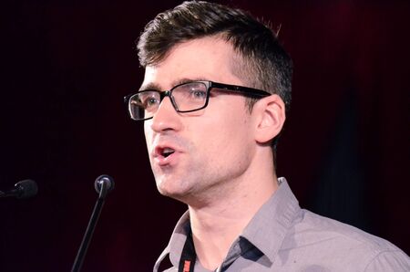 GERMANY, LEIPZIG - NOVEMBER 25, 2017: Martin Sellner, Compact Konferenzのeditorial素材