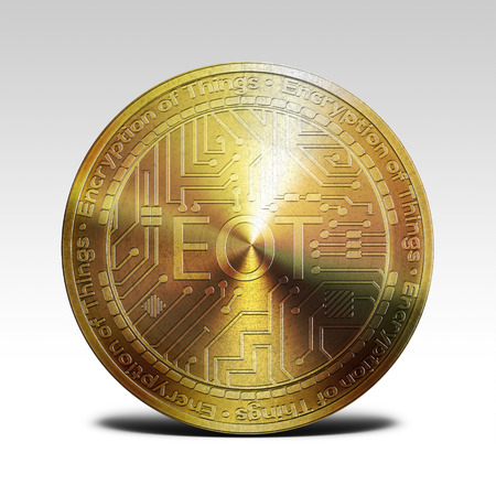 golden EOT coin isolated on white background 3d renderingの写真素材