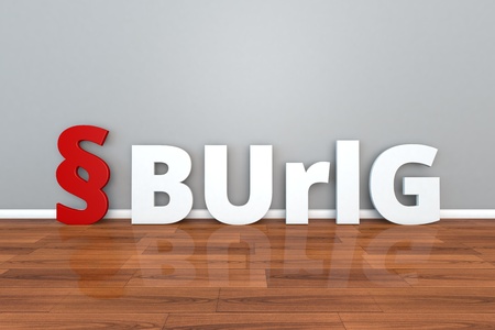 German Law BUrlG abbreviation for minimum leave for workers law 3d illustrationの写真素材