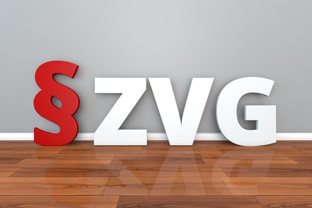 German Law ZVG abbreviation for Law on foreclosure and receivership 3d illustrationの写真素材