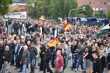 Chemnitz, Germany - September 01, 2018: Afd demonstration Trauermarschのeditorial素材