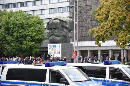 Chemnitz, Germany - September 01, 2018: Afd demonstration Trauermarschのeditorial素材