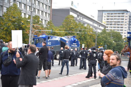 Chemnitz, Germany - September 01, 2018: Afd demonstration Trauermarschのeditorial素材