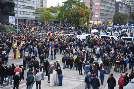 Chemnitz, Germany - September 01, 2018: Afd demonstration Trauermarschのeditorial素材