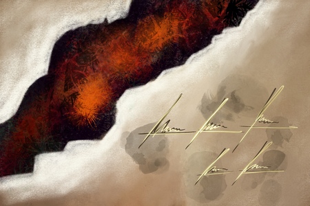 abstract contemporary art print with abstract elementsの写真素材