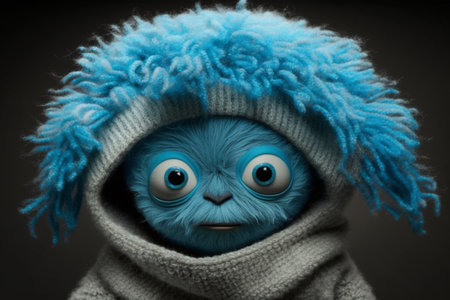 Get ready to meet this lovable and quirky blue alien monster in this portrait, full of personality and characterの素材