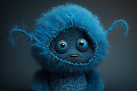 Get ready to meet this lovable and quirky blue alien monster in this portrait, full of personality and characterの素材
