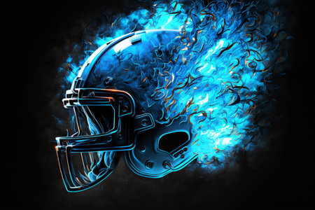 Blazing Blue Flames Football Helmetの素材