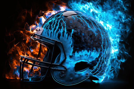 Blazing Blue Flames Football Helmetの素材