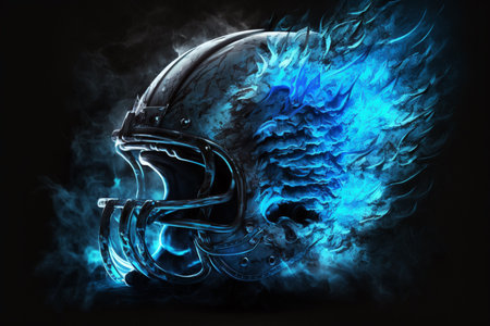 Blazing Blue Flames Football Helmetの素材
