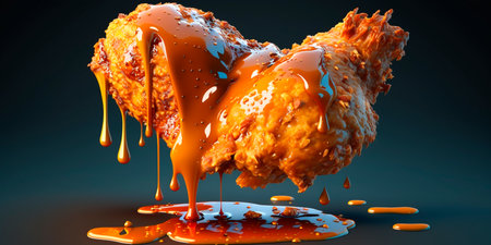 Illustration of tasty fried chicken nuggets delicious AI generated contentの素材