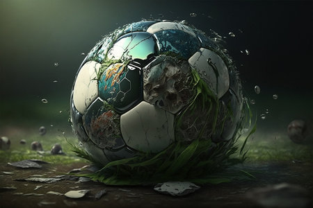 soccer football game ball 3d graphic sport illustrationの素材