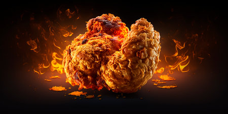Illustration of tasty fried chicken nuggets delicious AI generated contentの素材