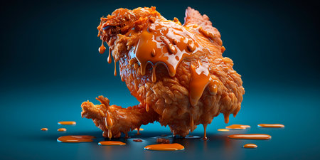 Illustration of tasty fried chicken nuggets delicious AI generated contentの素材