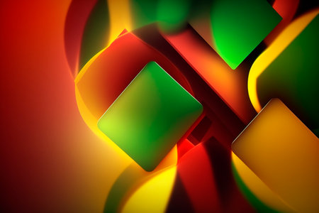 A mesmerizing abstract background featuring blurred shapes in a range of colors blending seamlessly in a captivating bokeh effect.の素材